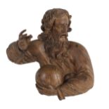 Carved Wooden "Salvator Mundi" Figure