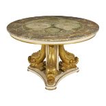 Italian Parcel-Gilt and Marble-Top Table