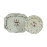 Two Pieces of Chinese Export Armorial Porcelain