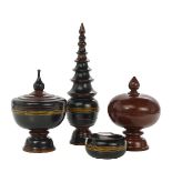 Four Cambodian Lacquerware Vessels