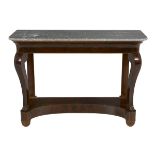 Restauration Mahogany and Marble-Top Pier Table