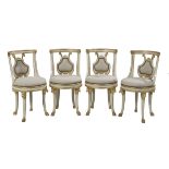 Four Neoclassical-Style Parcel-Gilt Side Chairs