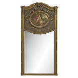 Louis XVI-Style Giltwood Trumeau Mirror