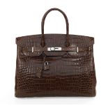 Hermes "Birkin 35" Crocodile Handbag