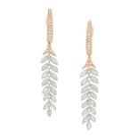 Pair of Diamond "Leaf" Earrings