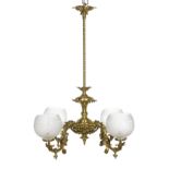 Rococo Revival Gilt-Brass Gasolier