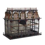 Rare Second Empire-Style Wooden and Wire Birdcage