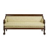 American Classical Mahogany Scroll-Arm Sofa