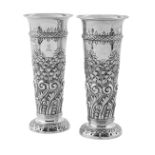 Pair of Victorian Sterling Silver Vases