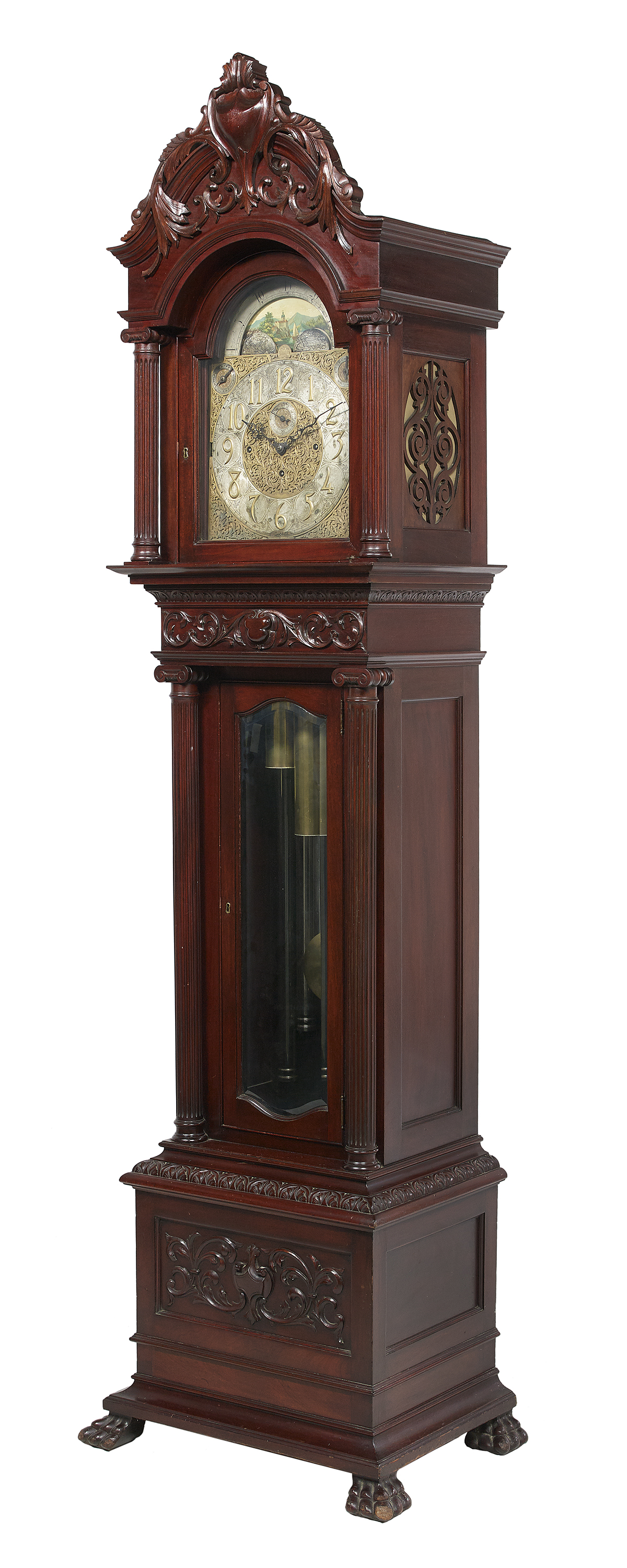 American Late Victorian Mahogany Tall Case Clock - Image 2 of 7