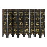 Chinese Eight-Panel Coromandel Folding Screen