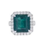 Emerald and Diamond Ring