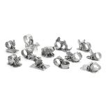 Twelve Silverplate Figural Napkin Rings