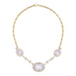 Beautiful Kunzite and Diamond Necklace