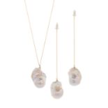 Baroque Pearl Earrings and Necklace