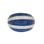 David Webb Lapis Lazuli and Diamond Ring