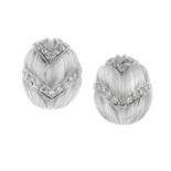 David Webb Rock Crystal and Diamond Earrings