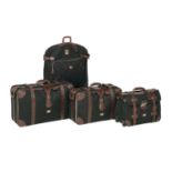 Bijan Burlap and Alligator Four-Piece Luggage Set