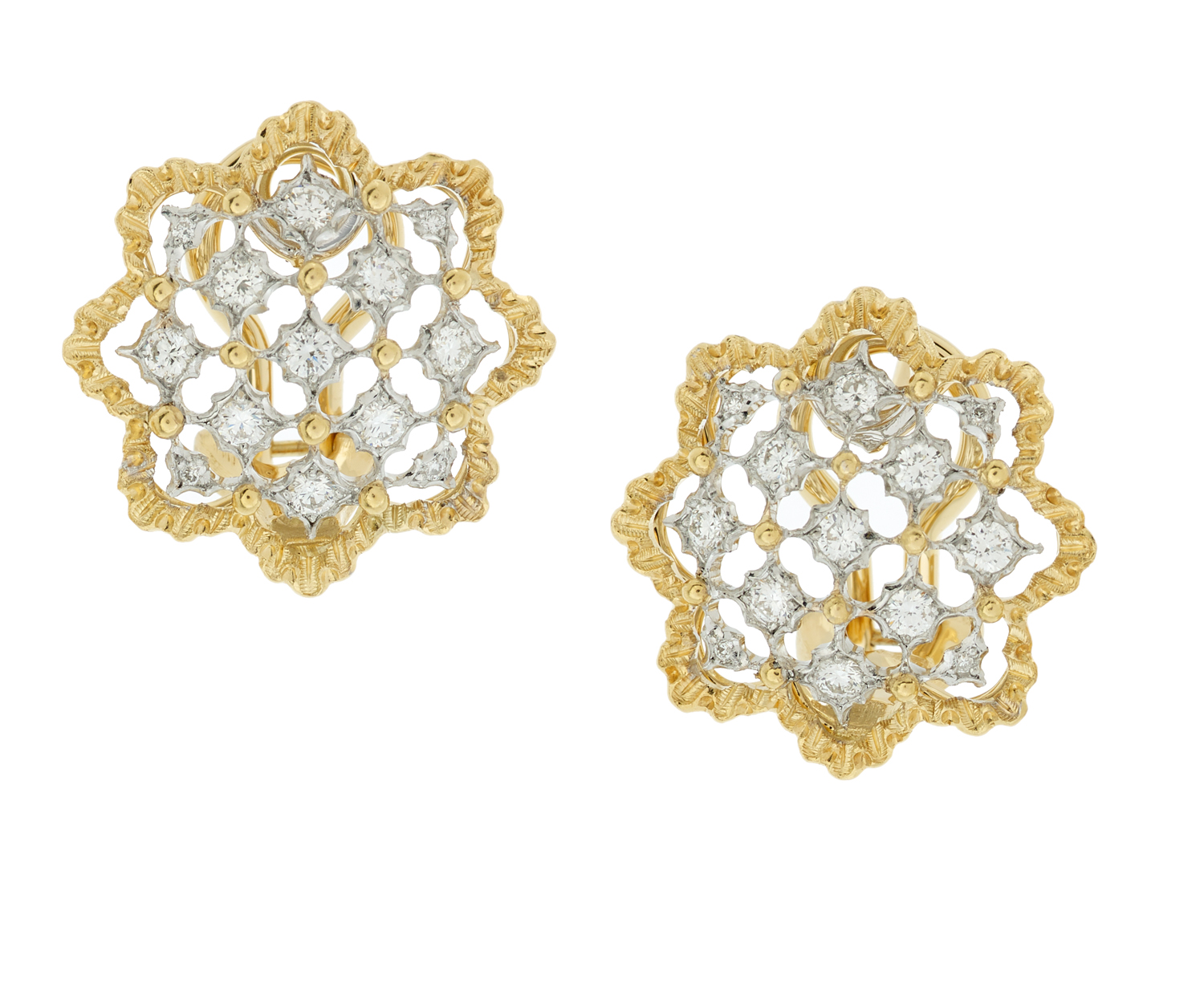 Pair of Buccellati Diamond "Rombi" Earrings