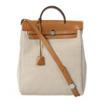 Hermes Toile and Vache Leather "Herbag"/Backpack