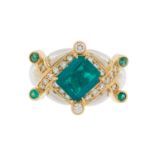 Emerald and Diamond Ring