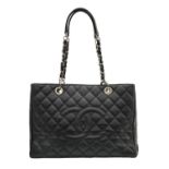 Chanel Black Caviar Leather Grand Shopping Tote