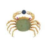 Emerald, Sapphire and Ruby "Crab" Brooch