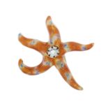 Corletti Diamond and Enamel "Starfish" Brooch