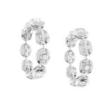 Pair of Diamond Hoop Earrings