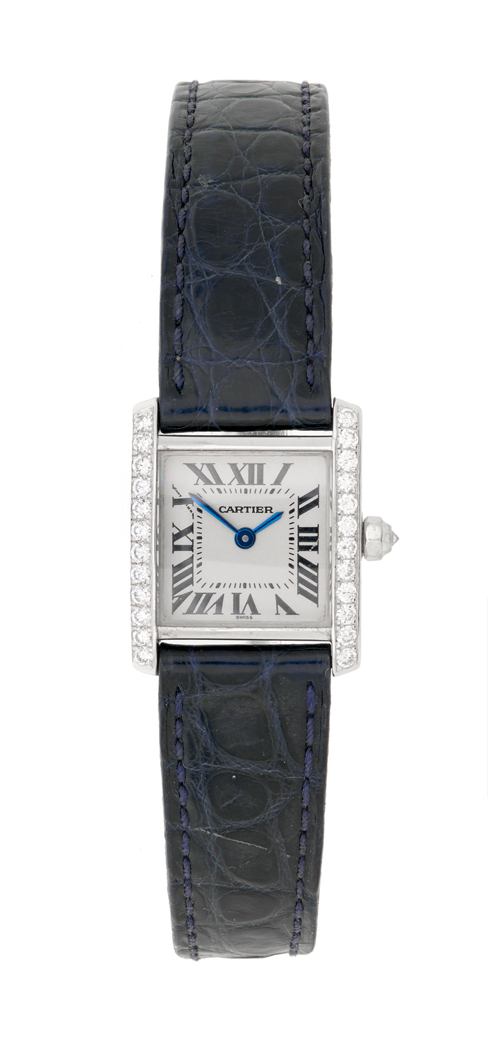 Lady's Cartier Tank Francais Diamond Wristwatch
