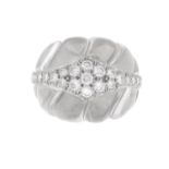 David Webb Rock Crystal and Diamond Ring