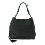 Louis Vuitton Black Lambskin "Antheia" Hobo