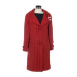 Chanel, Paris, Red Wool Boucle Duffle Coat
