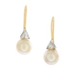 Pair of Pearl and Diamond Earrings