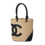 Chanel "Ligne Cambon" Beige & Black Calfskin Tote