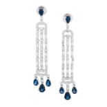 Pair of Sapphire and Diamond Earrings