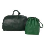 Two Vintage Louis Vuitton Epi Leather Bags