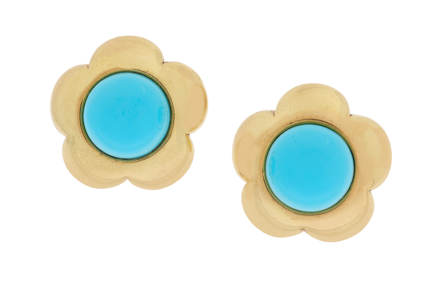 Pair of Turquoise "Flower" Earrings