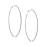 Pair of Diamond Hoop Earrings