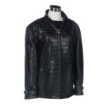Bijan Men's Black Matte Alligator Jacket
