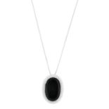 Onyx and Diamond Pendant with Chain