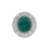 Beautiful Emerald and Diamond Ring