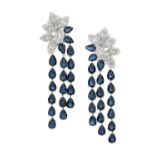 Pair of Sapphire and Diamond Earrings