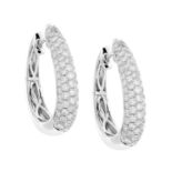 Pair of Diamond Hoop Earrings