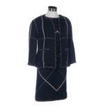 Chanel Midnight Blue-Black Knit Three-Piece Suit