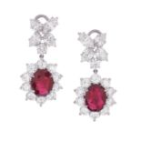 Pair of Stunning Ruby and Diamond Earrings