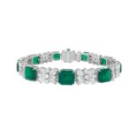 Beautiful Emerald and Diamond Bracelet