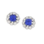 Pair of Sapphire and Diamond Earrings