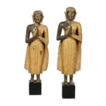 Tall Pair of Gilt-Bronze Asian Figures