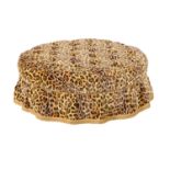 Contemporary Leopard-Patterned Upholstered Pouf